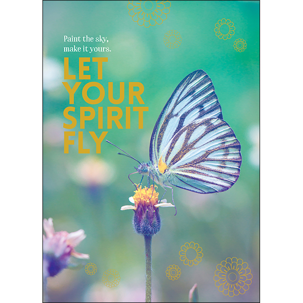 Spread your wings the whole sky is yours positive affirmation greetings card.