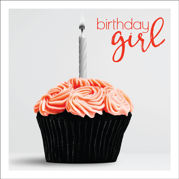 Birthday girl mini greeting card