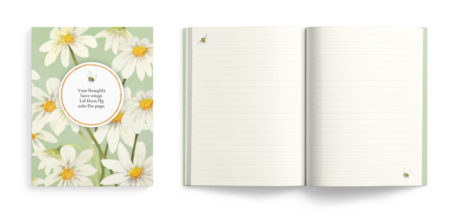 Journal cover and inside pages arranged together