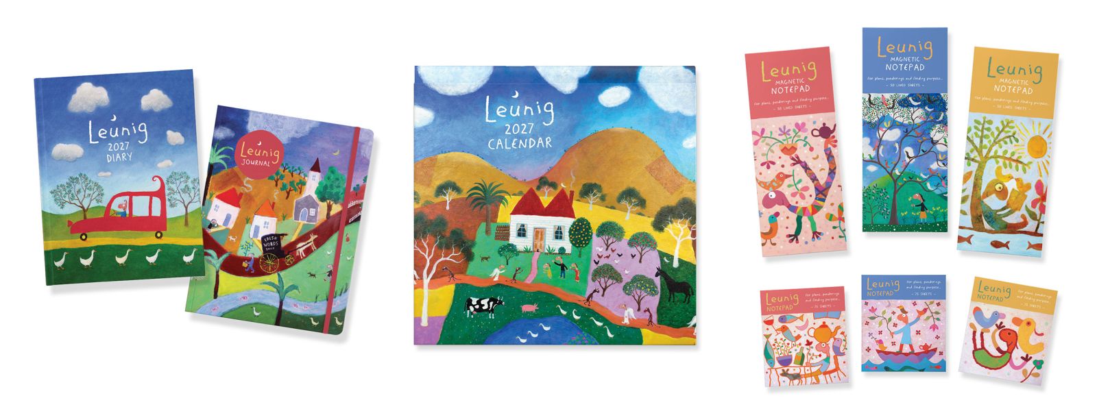 Leunig 2027 diary, journal, calendar and magnetic notepad collection