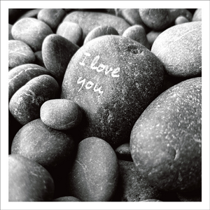 AGCP008 - Dark Pebbles With 'I Love You' Written On Them - Photographic Card
