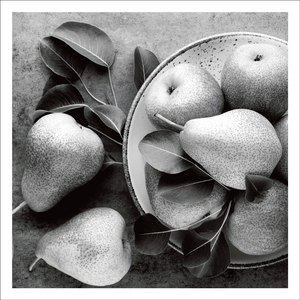 AGCP057 - Bowl Of Pears And Leaves - Photographic Card