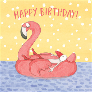 K233 - Pink Flamingo - Twigseeds Birthday Card