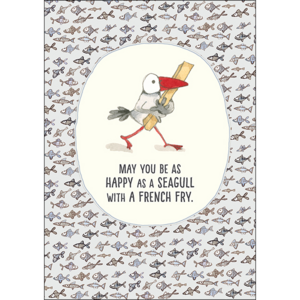 KT06 - Seagull with a french fry - Twigseeds Giant Inspiration Card