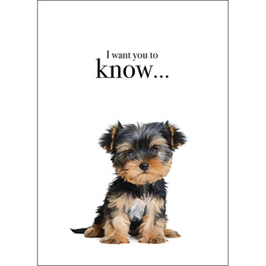 M054 - I Want You To Know - Animal Greeting Card