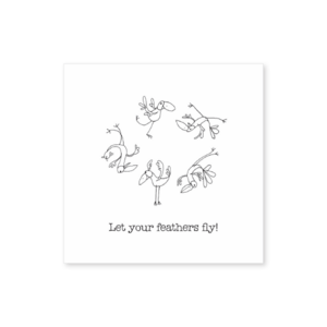 T17 - Let your feathers fly - Twigseeds Mini Birthday Card