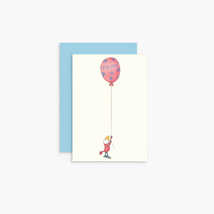 T343 - Bird With Balloon - Twigseeds Mini Gift Card