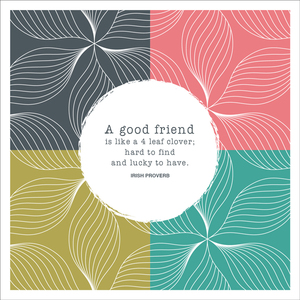 W010 - Four leaf clover friendship card