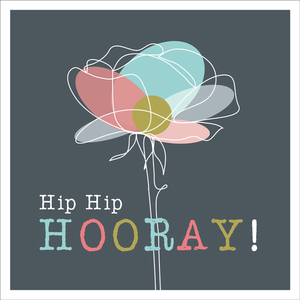 W026 - Hip Hip Hooray - Birthday Card
