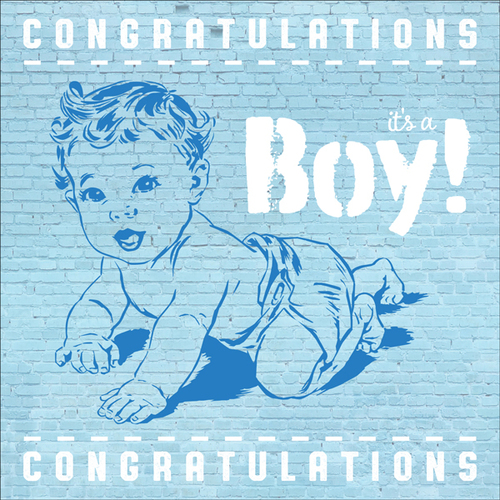 B012 - It's A Boy - Baby Greeting Card