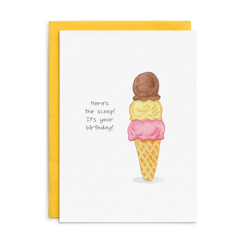 C012 - Here's the scoop! - Cottonwood Birthday Card