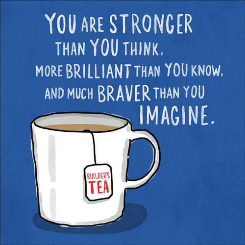 J020 - Stronger than you think inspirational greeting card