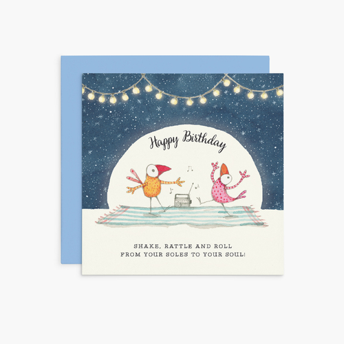 K144 - Shake Rattle and Roll - Twigseeds Birthday Card