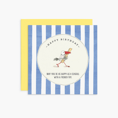 K286 - Seagull with french fry - Twigseeds Birthday Card