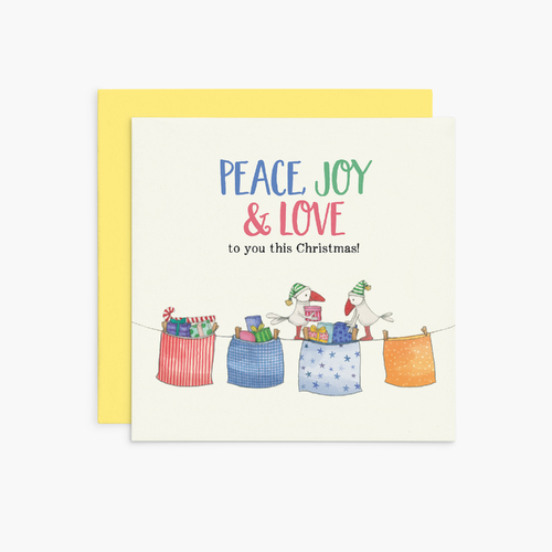 K358 - Peace, Joy & Love - Twigseeds Christmas Card