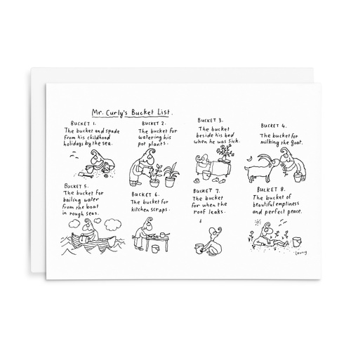 L041 - Mr. Curly's Bucket List. - Leunig Greeting Card