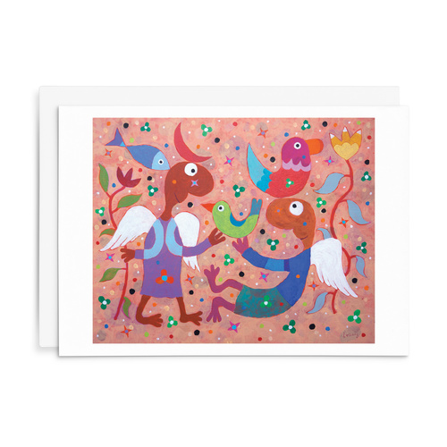 L042 - Two Angels. - Leunig Greeting Card