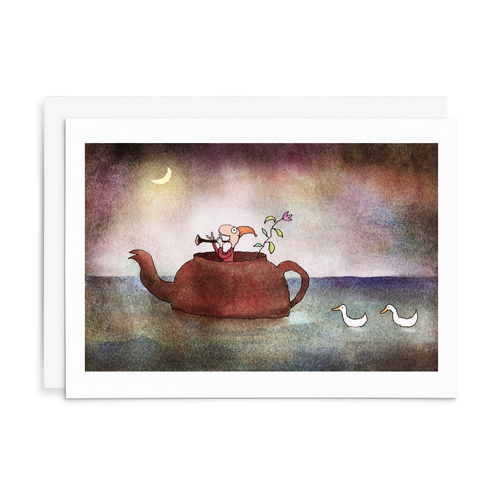 L045 - Pixie Teapot. - Leunig Greeting Card