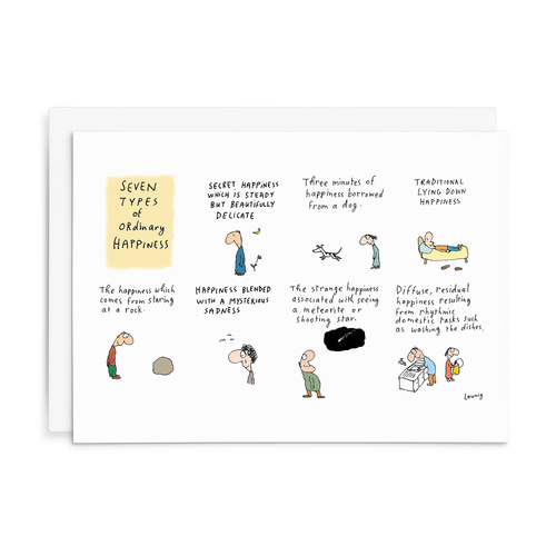 L046 - Seven Types Of Ordinary Happiness. - Leunig Greeting Card