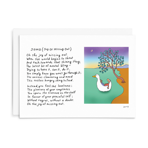 L049 - JOMO (Joy Of Missing Out). - Leunig Greeting Card