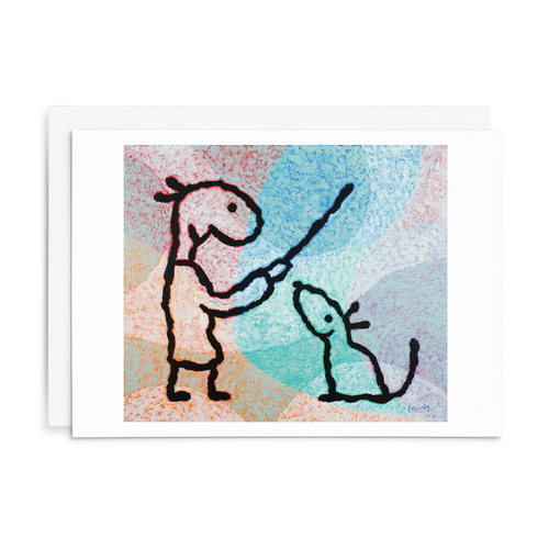 L064 - The Stick. - Leunig Greeting Card
