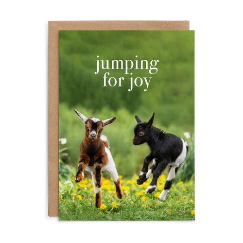 M154 - Jumping for Joy - Baby Greeting Card