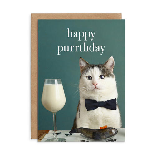 M169 - Happy purrthday. - Cat Birthday Card