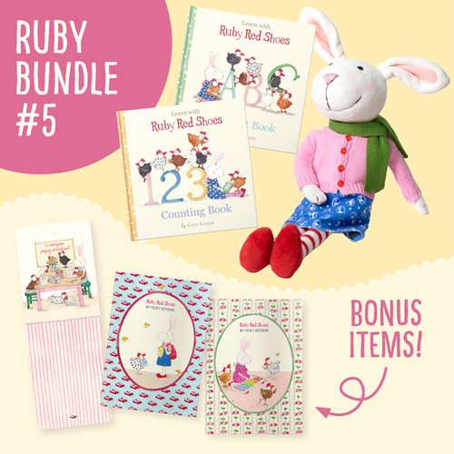 Ruby Red Shoes Doll and Alphabet and Counting Books Bundle
