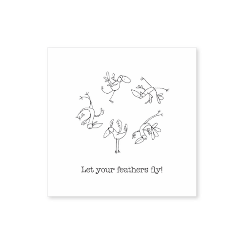T17 - Let your feathers fly - Twigseeds Mini Birthday Card