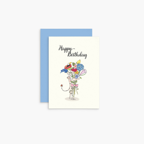 T353 - Bunch Of Flowers - Twigseeds Mini Birthday Card